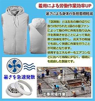 お*)様 大特価！Lサイズ 空調服 空調ウェア 空調作業服 ファン付きベスト 熱 Amazon.co.jp: [SAN Q] 空調作業服 空調ベスト ファン付き